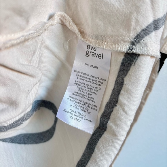 Eve Gravel Short Sleeve Cream & Black Print Blouse Shirt - Picture 7 of 7